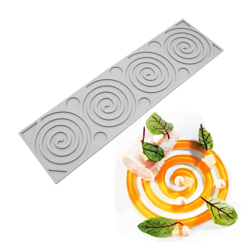 TUKE Silicone Mold Hollow Love Heart Shape Tree Leaf Lace Molds Chocolate Candy Fondant Mold 3D Tree Branch Leaves Cake Fondant Silicone Mold Clay Mould for Cupcake (Coil Pattern H_18.52x5.2x0.16inch) - Image 1