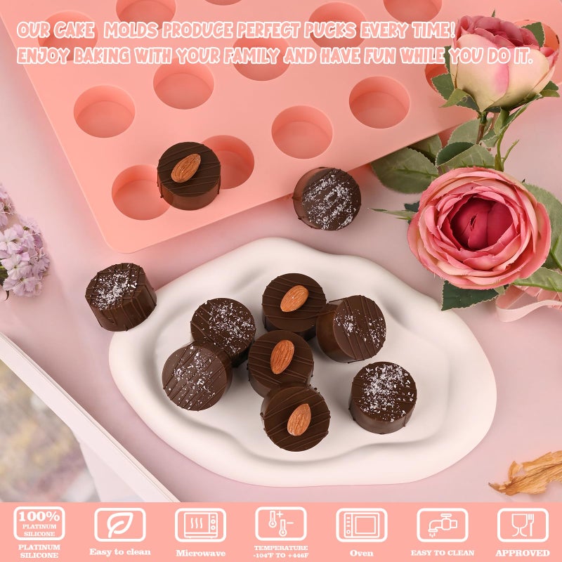 Actvty Round Chocolate Molds, 24-Cavity Mini Size Cupcake Silicone Molds for Coconuts Macarons Candy Mini Cakes Jelly Baking - Image 4