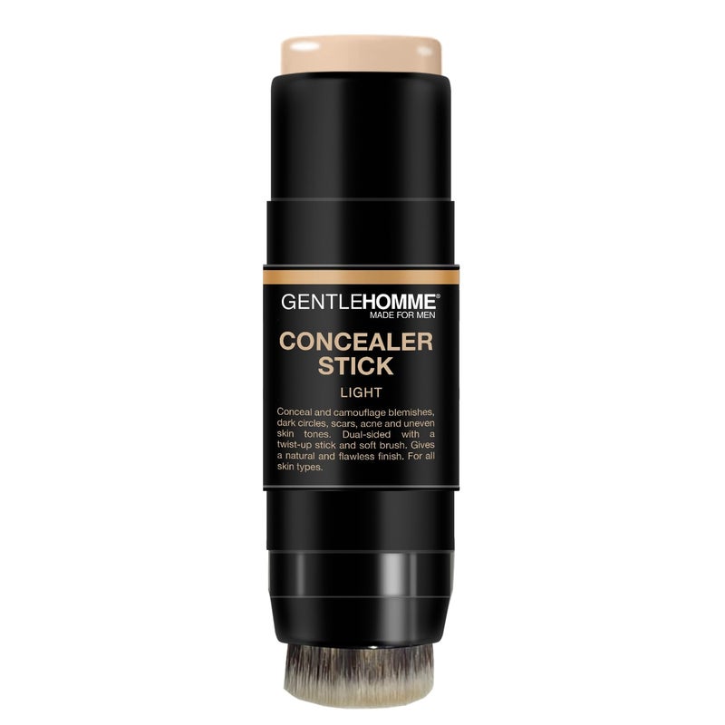 Gentlehomme Men's Concealer Stick with Brush for Dark Circles Eraser, 4 Shades, Light - Image 2
