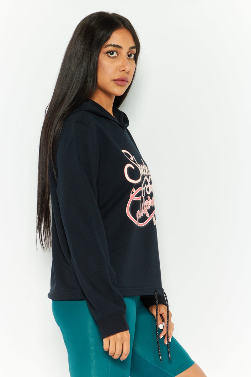 SKECHERS Women Sportwear Fit Graphic Long Sleeves Outdoor Hoodie, Black  - Image 3