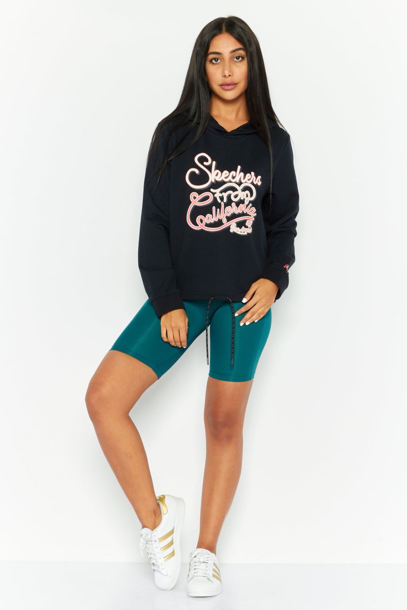 SKECHERS Women Sportwear Fit Graphic Long Sleeves Outdoor Hoodie, Black  - Image 2