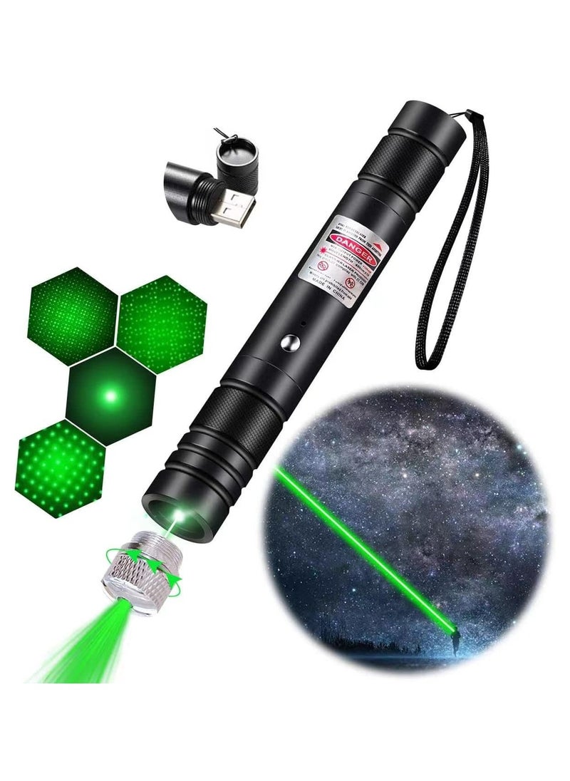 PESNCI - Long Range Green Laser Pointer, 2000 Metres Laser Pointer High Power Pen, Green Lazer Pointer Rechargeable for Hiking, Cat Laser Toy USB Charge - Image 1