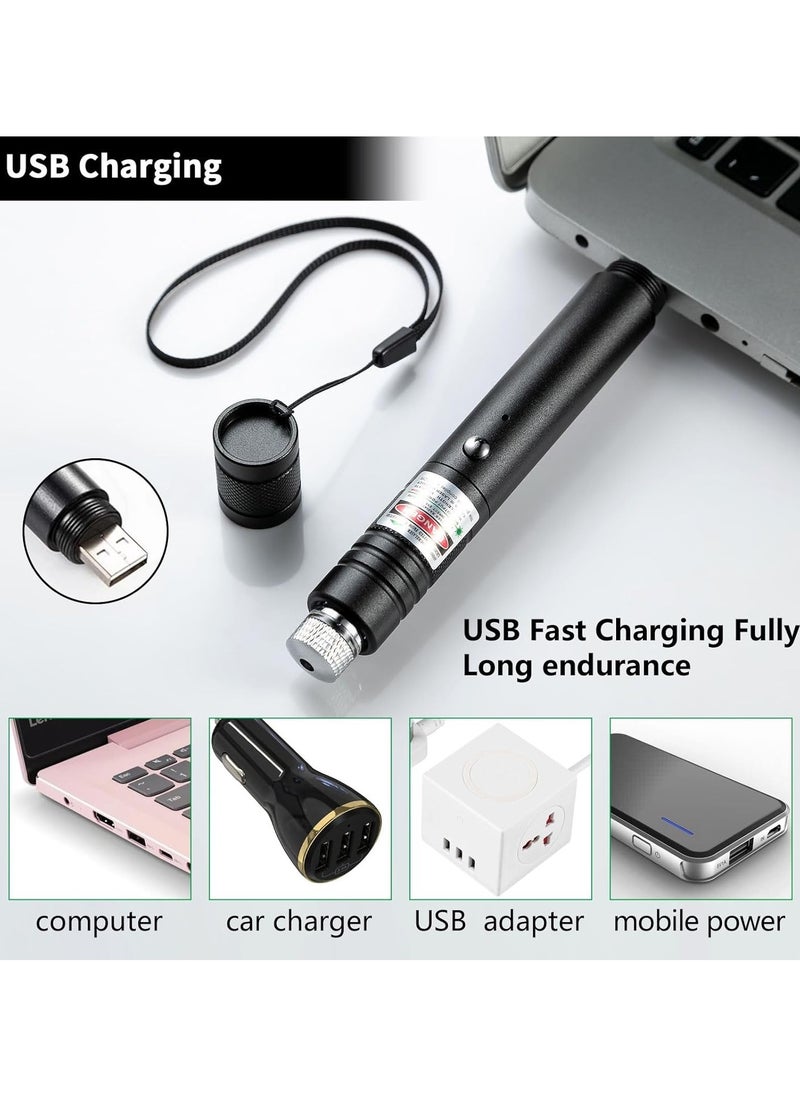 PESNCI - Long Range Green Laser Pointer, 2000 Metres Laser Pointer High Power Pen, Green Lazer Pointer Rechargeable for Hiking, Cat Laser Toy USB Charge - Image 1