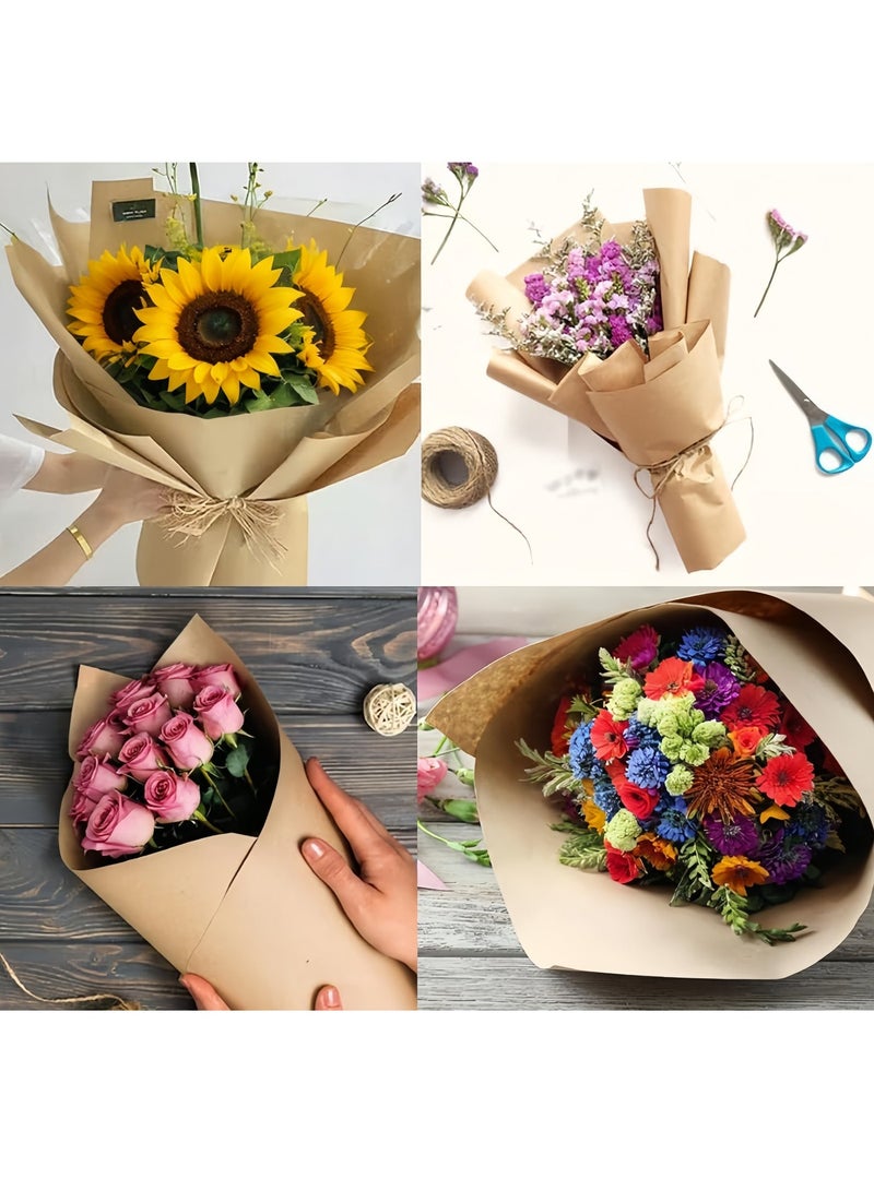 FLOWING 1 Roll of Kraft Paper (44 cm x 300cm) 80gsm, Wrapping Paper Roll, Craft Paper Gift Wrapping Bulletin Board Arts & Crafts, Bouquet Flower Table Covering Poster Packing Paper - Image 5