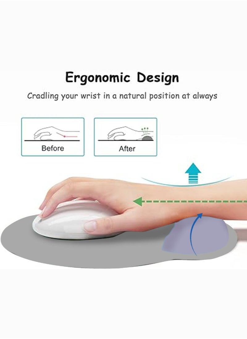 IINE - Ergonomic Mouse Pad with Gel Wrist Support, Comfortable Mousepad with Smooth Wrist Rest Surface and Non-Slip PU Base for Pain Relief, Computer, Laptop, Office & Home - Image 1