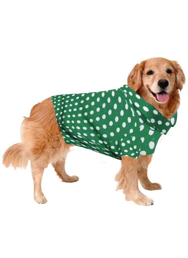 Sage Square Crazy Printed Dog Shirt, Trending Dog Shirt, Ultra Soft & Light Weight, Comfortable & Breathable Dog Apparel, Trendy Outfit (Xxxlarge - 30 Inch) (Polka Green)  - Image 1