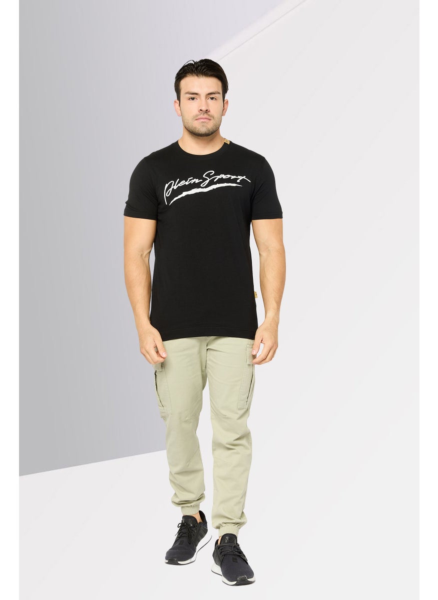 Plein Sport - Men Sportswear Fit Short Sleeve Outdoor T-Shirt, Black - Image 1