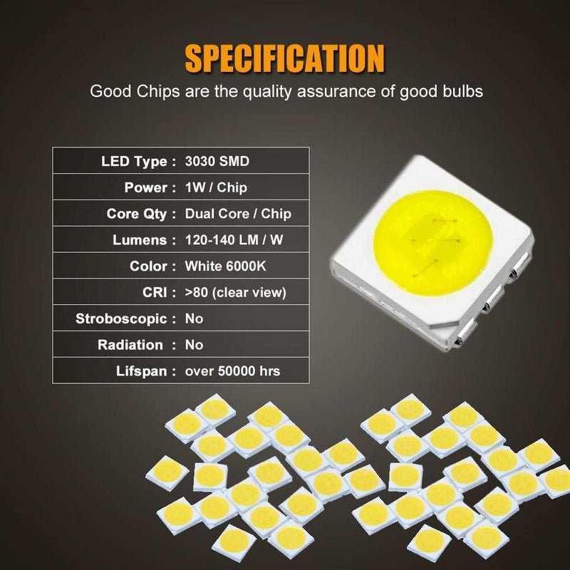 EBAIFUN 10-pc White LED Interior Light Kit for 2004-2021 Subaru WRX / WRX STI / Impreza - Image 3