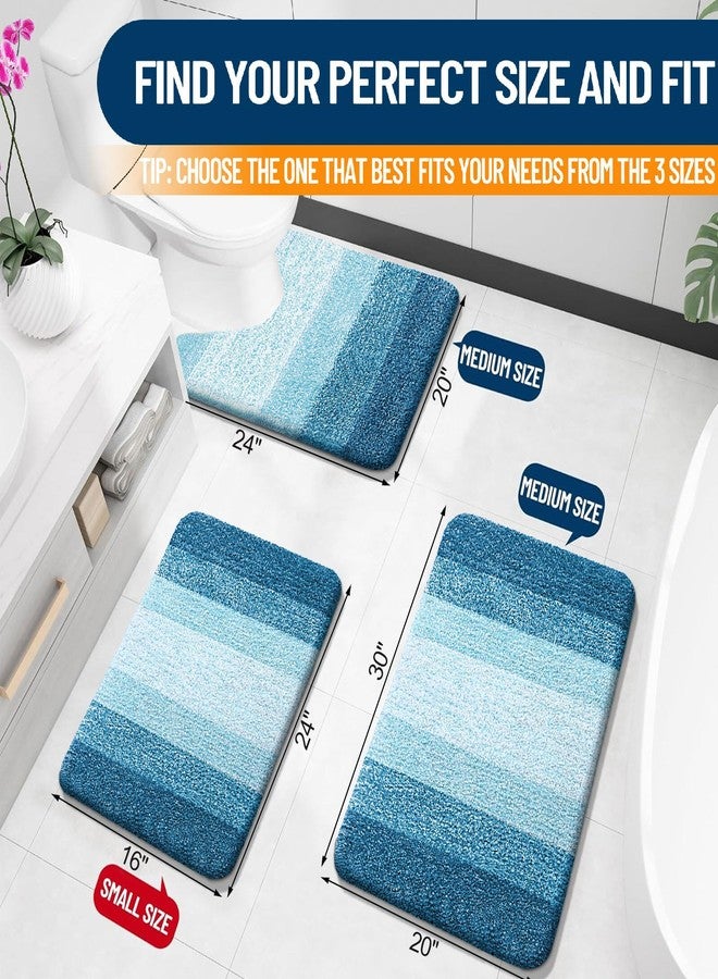 OLANLY Bathroom Rugs Mat 24x16, Extra Soft Absorbent Microfiber Bath Rugs, Rubber Backing, Quick Dry, Washable Bath Mats for Bathroom Floor, Tub and Shower, Home Decor Accessories, Peacock Blue - Image 2