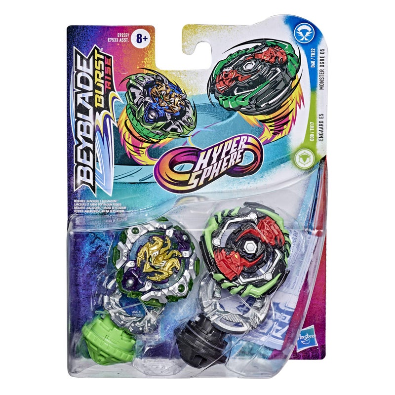BeyBlade Bey Blade Burst Rise Hypersphere Dual Pack Monster Ogre O5 and Engaard E5-2 Right-Spin Battling Top Toys, Ages 8 and Up - Image 2