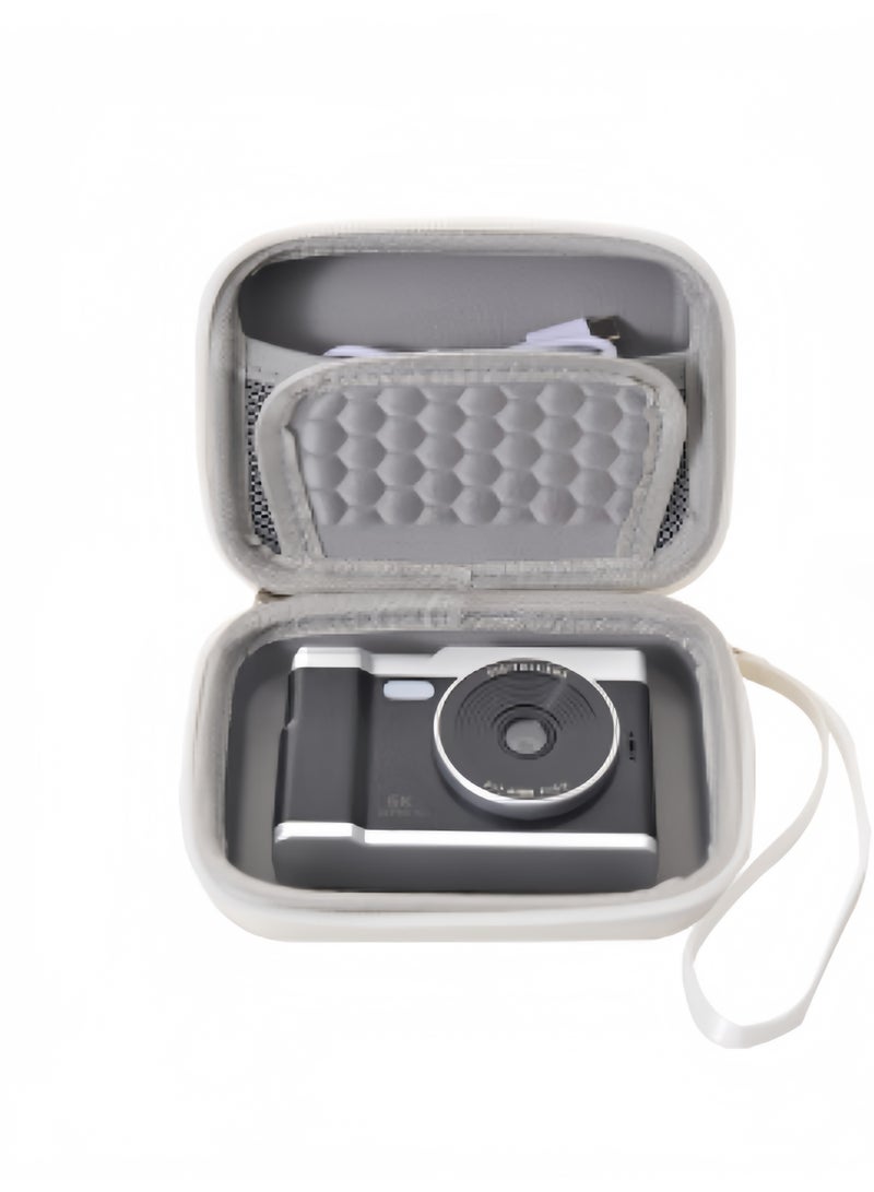 OasisLink Camera Carrying Case for Canon PowerShot G7 X Mark II / G7X Mark III Digital 4K Vlogging Camera, Point and Shoot Video Camera Trave Bag, Mesh Bag Fits Batteries, USB Cable, SD Card, Wite+Gray  - Image 1