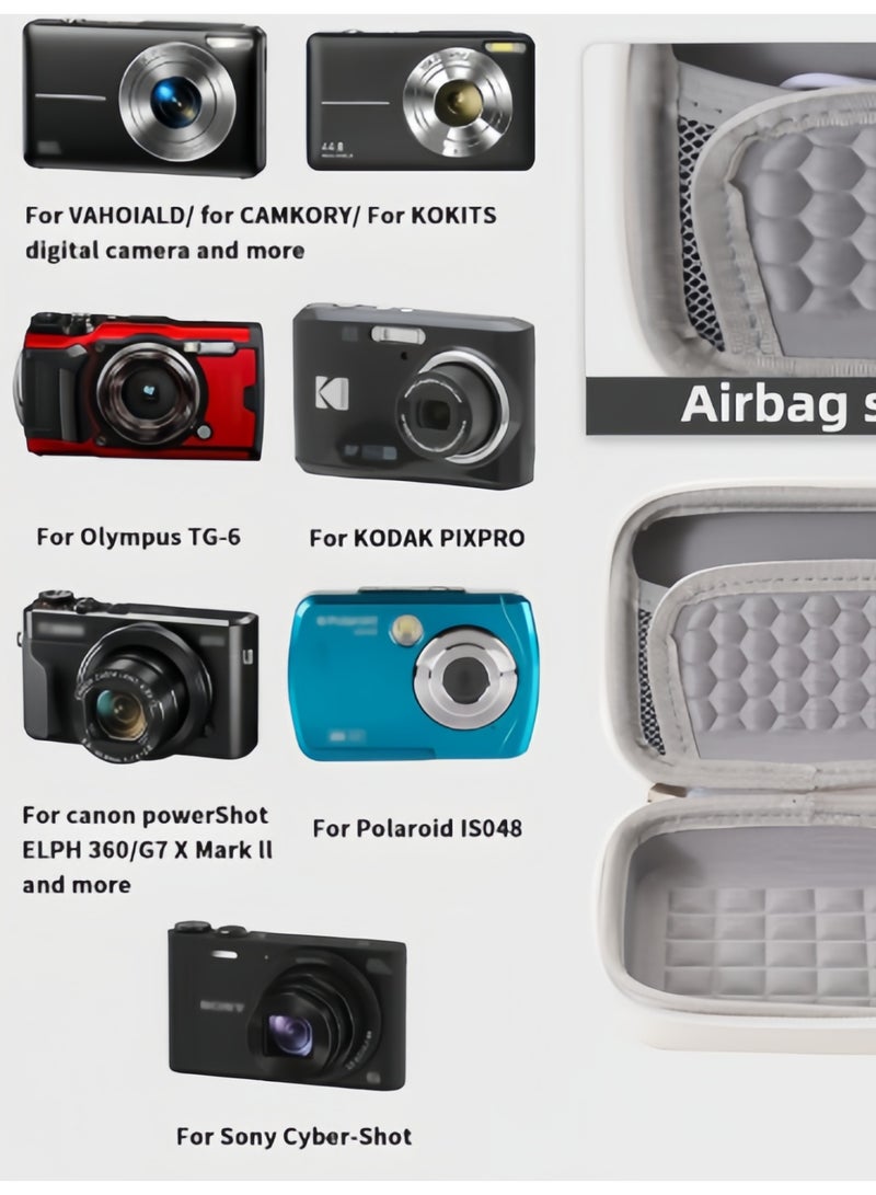 OasisLink Camera Carrying Case for Canon PowerShot G7 X Mark II / G7X Mark III Digital 4K Vlogging Camera, Point and Shoot Video Camera Trave Bag, Mesh Bag Fits Batteries, USB Cable, SD Card, Wite+Gray  - Image 5