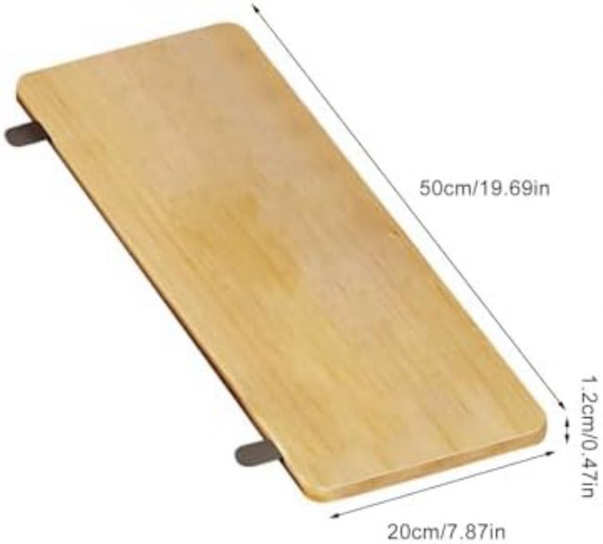 Desk Extender, Arm Wrist Rest, Foldable Elbow Support, Clamp-on Ergonomic Keyboard Tray for Home Workstation, Black, Wood and White, 19.69x7.87x0.47 Inches - Image 2