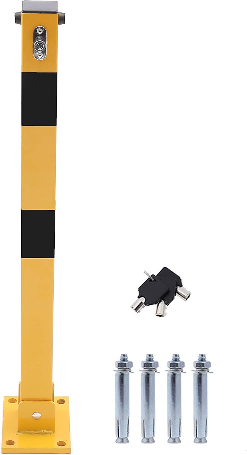 TOPWAY Car Parking Space Lock Bollard - Yellow & Black, 70CM - Image 1