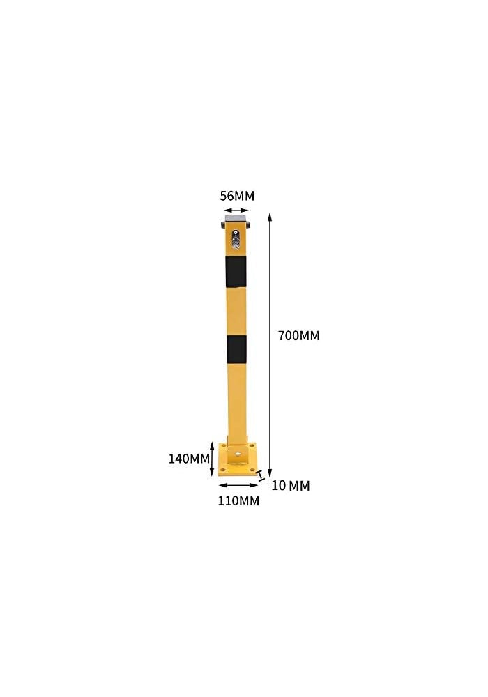 TOPWAY Car Parking Space Lock Bollard - Yellow & Black, 70CM - Image 3