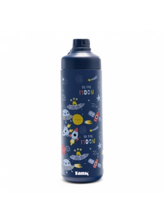 تانك Tank سوبر كول ميني - زجاجة مطبوعة، 650 مل، فضاء، خالية من BPA، معزولة، مضادة للتسرب - Image 1