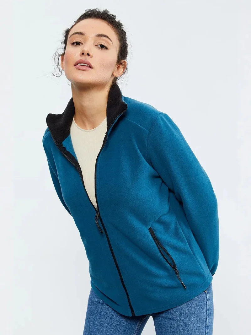 TOMMYLIFE TOMMY Women's Plush Zip-Front Sweatshirt