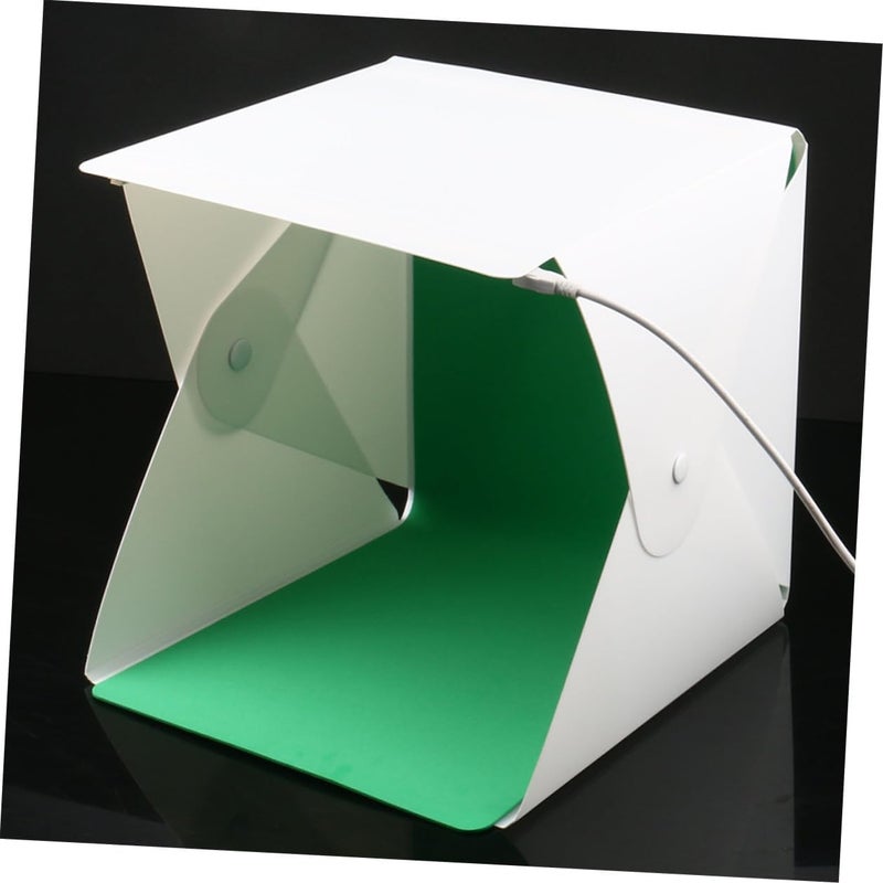 20cm Mini Folding Photography Light Box Tent Kit with Dual LED Strips, Portable Softbox Photo Studio with 2 Colored Backdrops for Jewelry and Product Shooting - Image 4