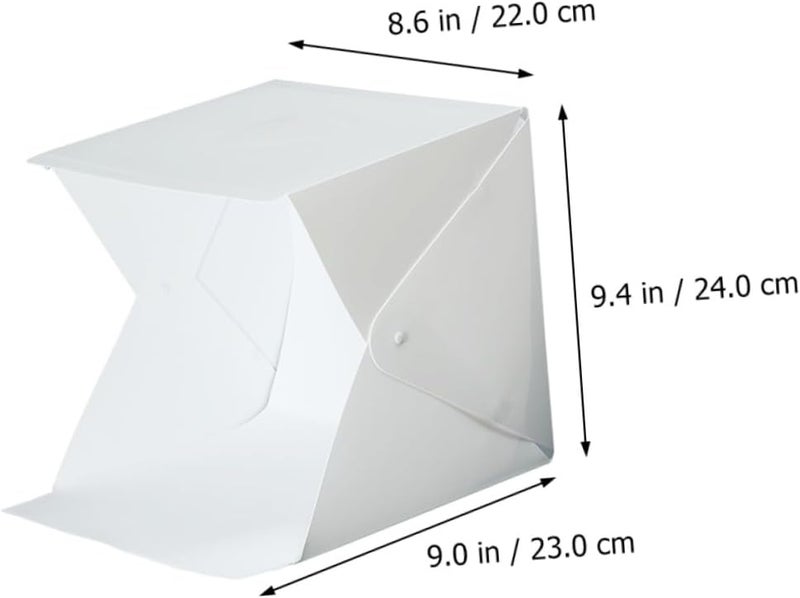 20cm Mini Folding Photography Light Box Tent Kit with Dual LED Strips, Portable Softbox Photo Studio with 2 Colored Backdrops for Jewelry and Product Shooting - Image 2