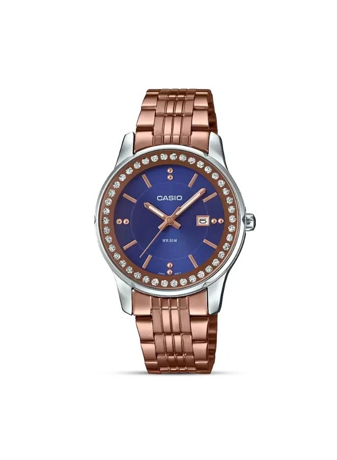 Casio Enticer Blue Dial Timekeeping Ladies Watch- LTP-1358R-2A - Image 1