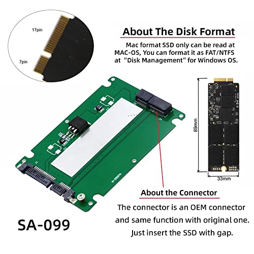 Cablecc 2.5" SATA 22pin to A1425 A1398 MC975 MC976 MD212 MD213 ME662 ME664 ME665 SSD Hard Disk case Enclosure - Image 3