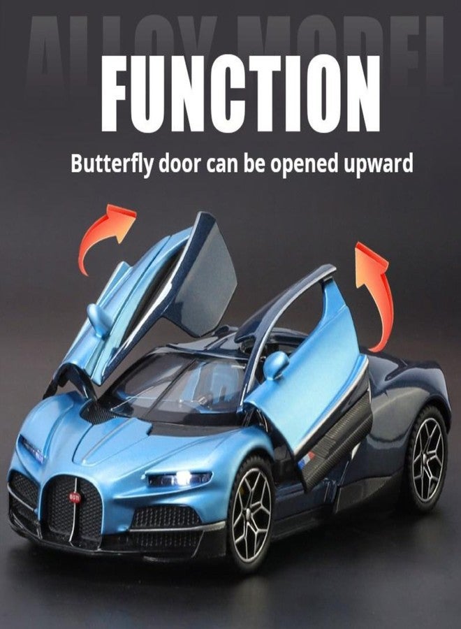 Mashes Metal Diecast Bugatti Tourbillon Car Model 1:32 Scale Pull Back Toy Car with Light & Sound Premium Sports Car Model for Kids & Collectors [Color As Per Stock] - Image 3