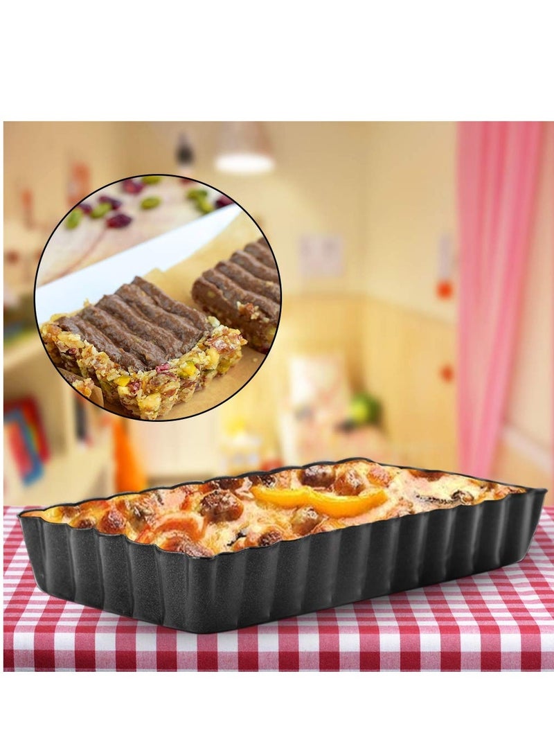 Mini Tart Pan Set of 4 Rectangular Non-Stick 4 Inch Quiche Pan Loose Removable Bottom Tart Pan for Pies, Quiche Bakeware, Cheese Cakes, Desserts - Image 2