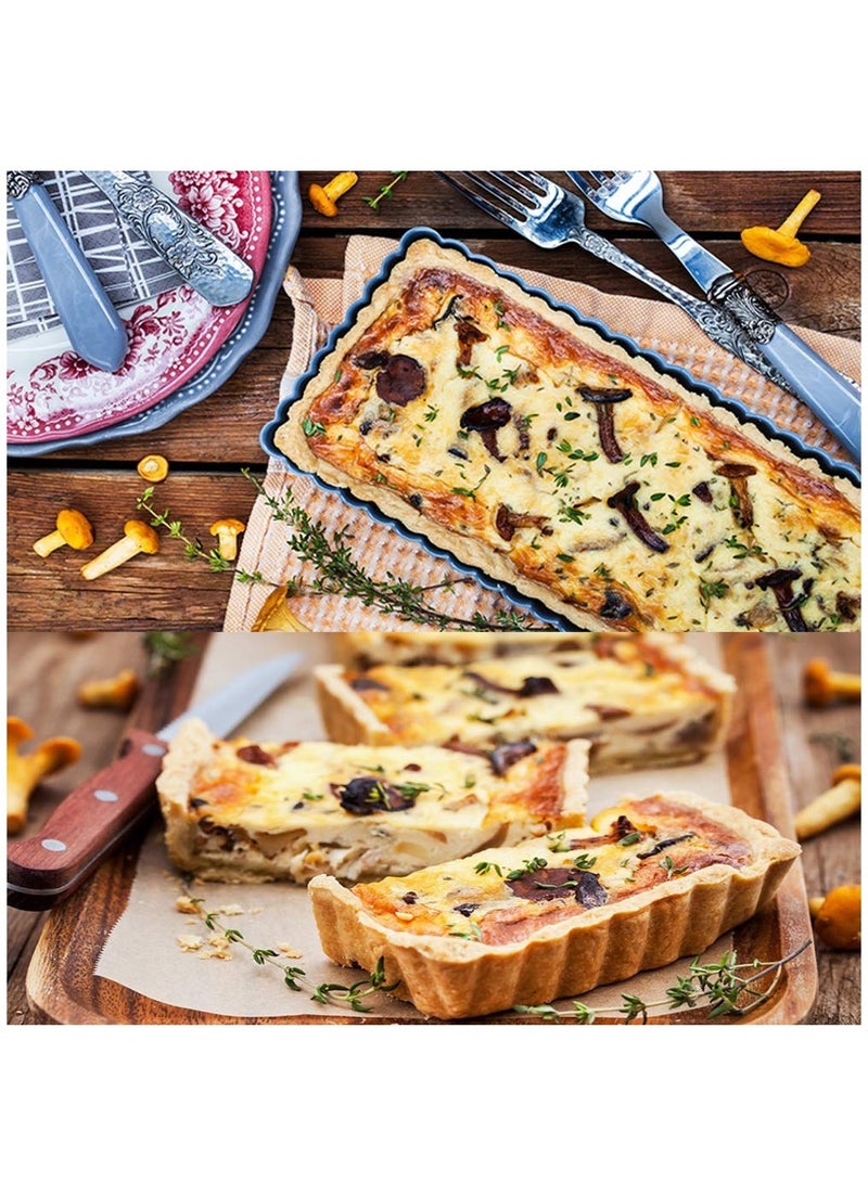 Mini Tart Pan Set of 4 Rectangular Non-Stick 4 Inch Quiche Pan Loose Removable Bottom Tart Pan for Pies, Quiche Bakeware, Cheese Cakes, Desserts - Image 4