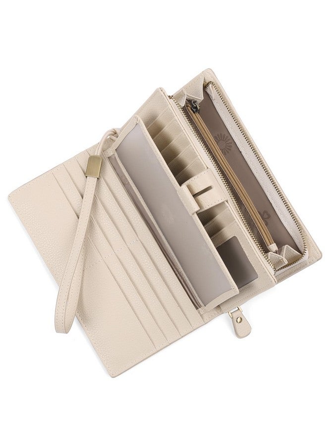 SENDEFN Women'S Wallet Large Capacity Rfid Blocking Leather Wallets Credit Cards Organizer With Checkbook Holder - Image 1