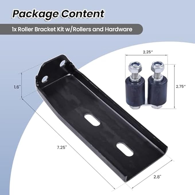 rayihni L11-6109 Hood Roller Bracket Kit w/Rollers and Hardware Compatible with Peterbilt 386 Replace# L116109 - Image 3