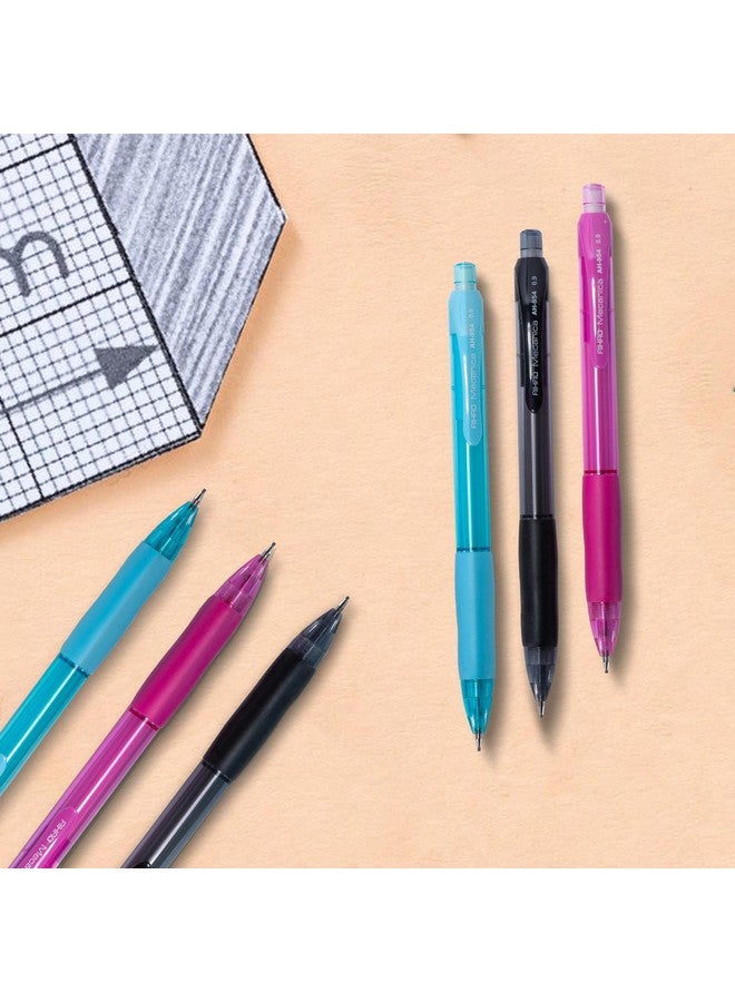 AIHAO Mechanical Pencil 0.9, Thick Point, Hb Lead Pencils With Refills And Cap Erasers, Comfort Grip, Assorted Barrel Colors, 12 Pack  - Image 3