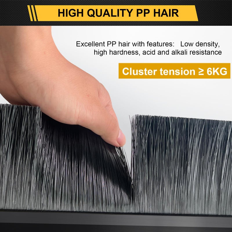 CEPIA 4-Pack Garage Door Brush Seal â€“ Cepia Black Bottom Sweep â€“ Roll-Up Door Stripping, 2.80" Wide x 39.3" Long, Aluminum Alloy Base, Ideal for Exterior Doors and Industrial Use (157.5 in / 400 cm) - Image 5