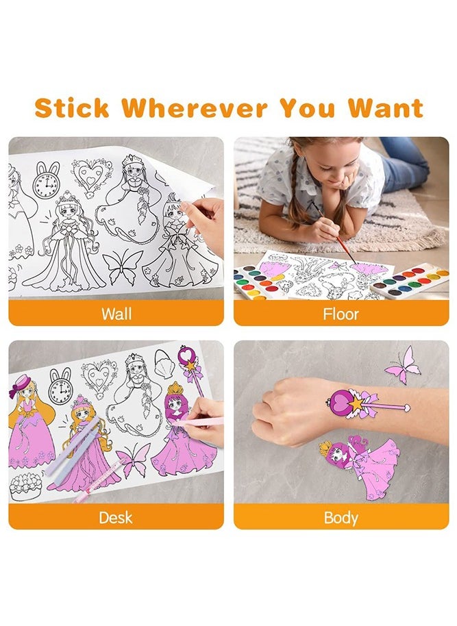 Bebiland - Kids Drawing Roll with Princess Pattern Coloring Drawing Paper for DIY Painting Color Filling - Image 1