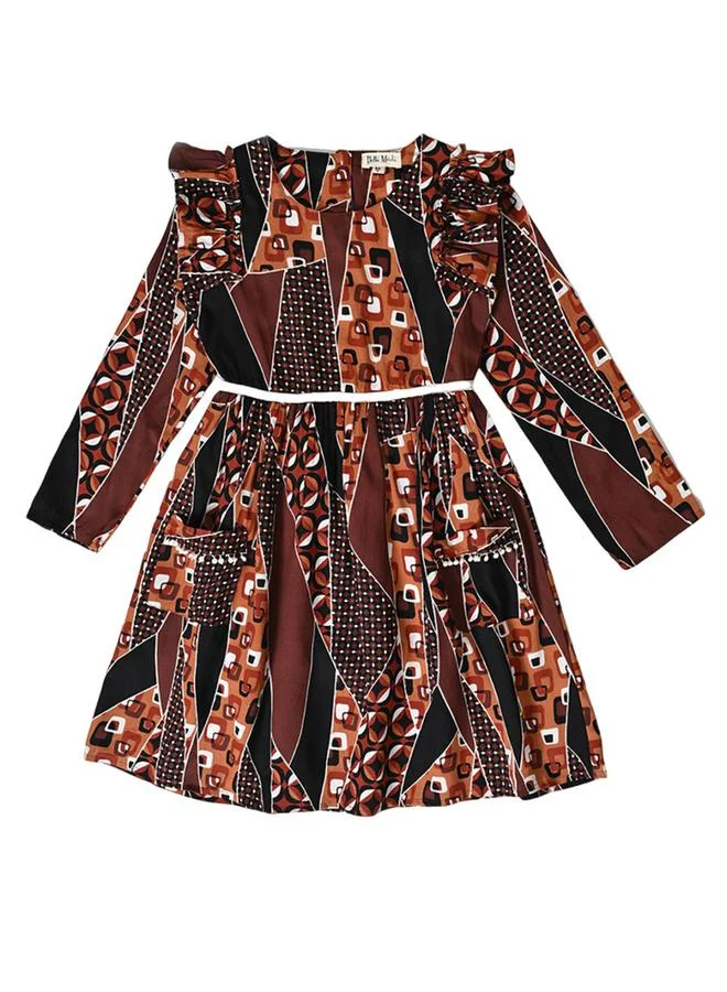 BELLA MODA Geometric Ruffle Dress