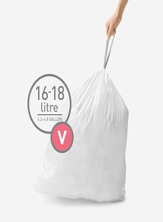 simplehuman Code V 100 Count, Dispenser Pack Custom Fit Liners, Drawstring Trash Bags, 16-18 Liter / 4.2-4.8 Gallon, White - Image 3