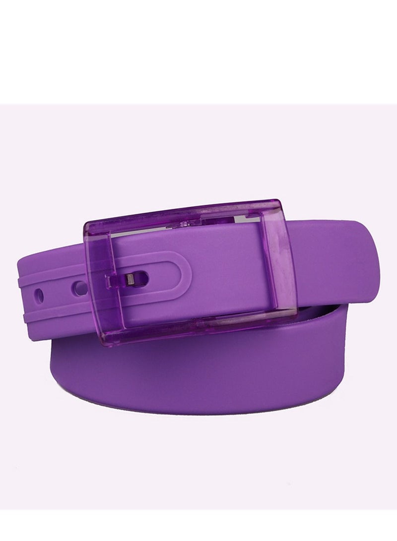 Loquat High Quality Silicone Belt For Men And Women 116.5cm  Purple 