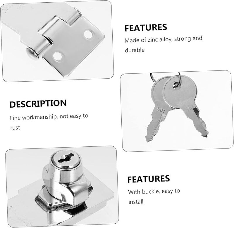 Artibetter 4 Pack Door Window Safety Latch Lock Anti Theft Design With Keys Easy Install - Image 4