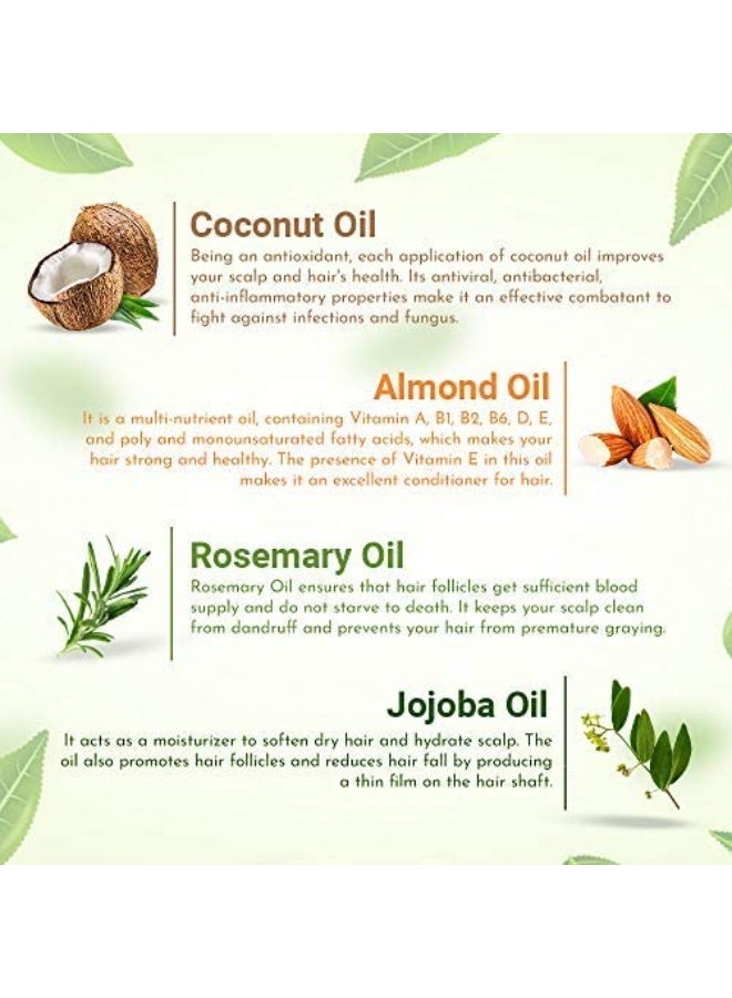 MOHA 5 In 1 Hair Oil For Hair Growth & Hair Fall Reduction Coconut Oil, Almond Oil, Rosemary Oil, Wheatgerm Oil, Tea Tree Oil & Sesame Oil, All Hair Type Clinically Proven, 100 Ml - Image 4