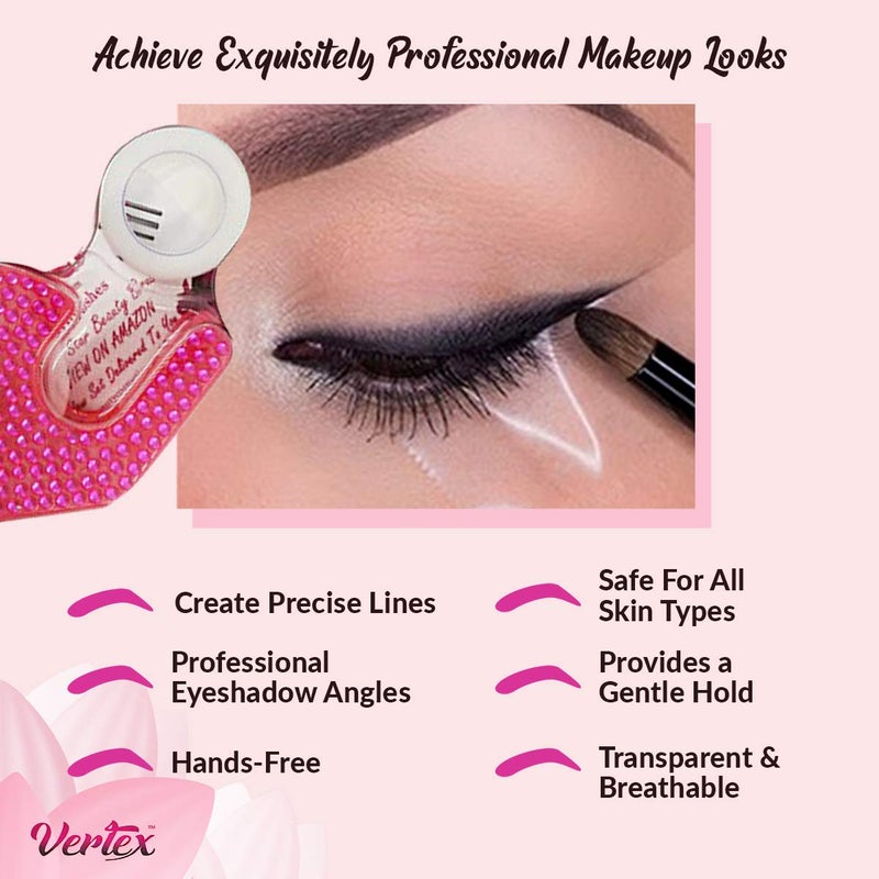 VERTEX Makeup Tape Eyeliner Stencils Pencil Liquid Liner Wing Tips Firm Hold Clean Edge Eyeshadow Lines Palette Primer Cream Real Beginners Techniques Use Brush Pen Stamp Sharpener Angled Shadow Shields Pads - Image 3