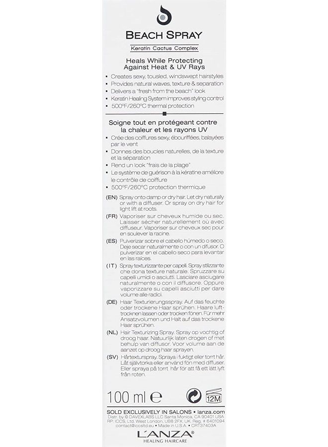 L'anza Healing Style Beach Spray with Medium Hold Effect - Eliminates Frizz, Detangles and Boosts Hair´s Shine, With UV and Heat Protection to prevent sun and styling damage (3.4 Fl Oz) - Image 4