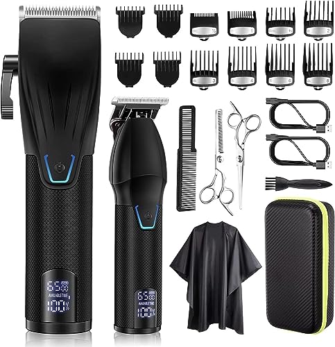 Suttik Professional Hair Clipper and Trimmer Set, Barber Clippers Set for Men Professional Kit, Beard Trimmer Haircut Kit, Cordless Clippers for Hair Cutting,Black - Image 1