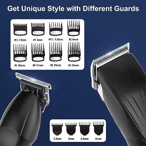 Suttik Professional Hair Clipper and Trimmer Set, Barber Clippers Set for Men Professional Kit, Beard Trimmer Haircut Kit, Cordless Clippers for Hair Cutting,Black - Image 4