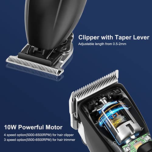 Suttik Professional Hair Clipper and Trimmer Set, Barber Clippers Set for Men Professional Kit, Beard Trimmer Haircut Kit, Cordless Clippers for Hair Cutting,Black - Image 5