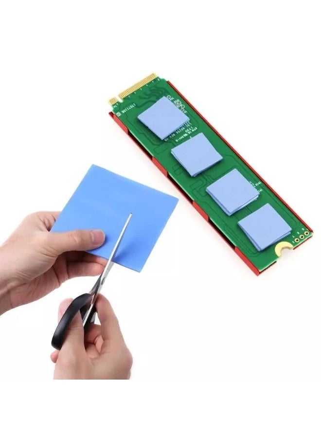 Chabeia 4 Pack Thermal Pad,100x100mm 0.5mm 1mm 1.5mm 2mm Highly Efficient Thermal Conductivity 6.0 W/mK,Heat Resistant Silicone Thermal Pads for Laptop Heatsink CPU GPU SSD IC LED Cooler - Image 1