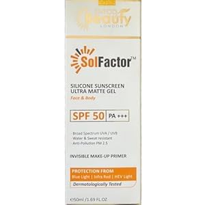 THE 9192 SolFactor Silicone Sunscreen Ultra Matte Gel SPF 50 PA  OilFree LongLasting Protection 50ml - Image 1