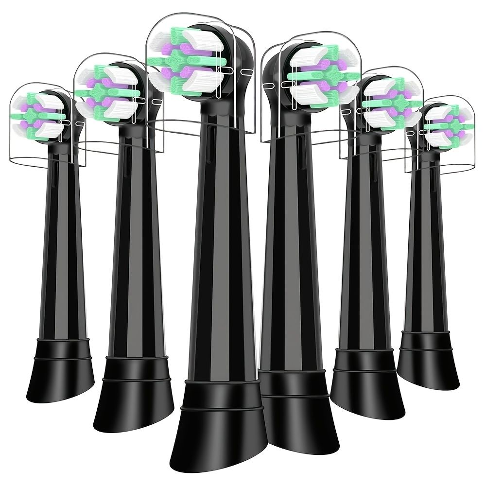 Replacement Heads 6 Pack for Oral B IO Electric Toothbrush Black White Gentle Gum Care Deep Cleaning