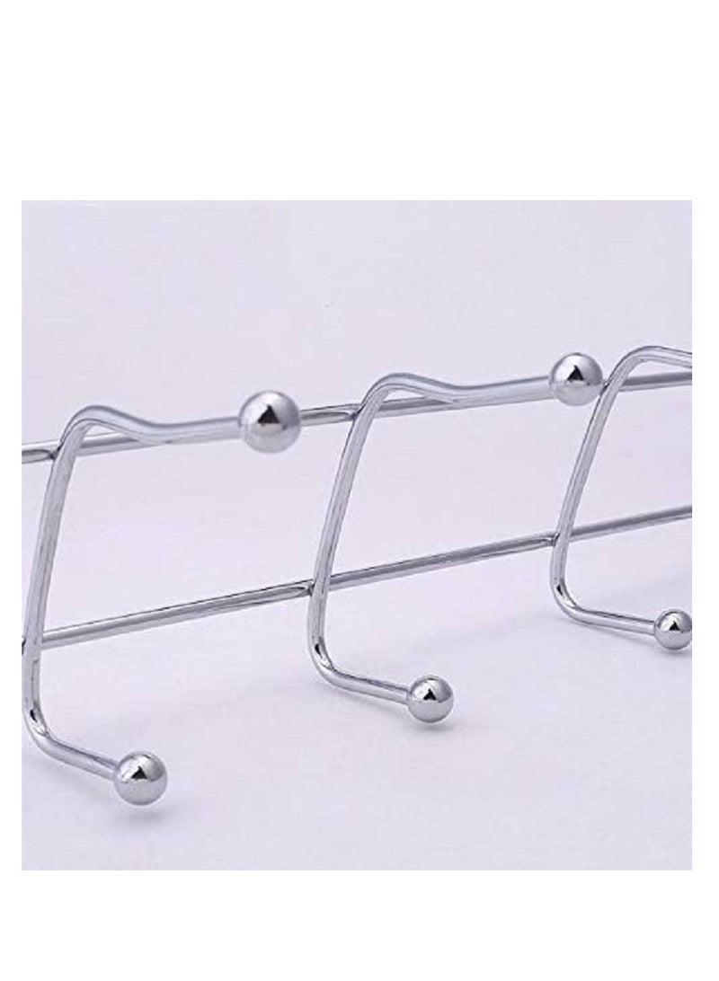 علاقة حائط مناسبة للغرفة والمطبخ والحمام (لمسة نهائية كروم معدنية، فضي)، قطعة واحدة - Image 2