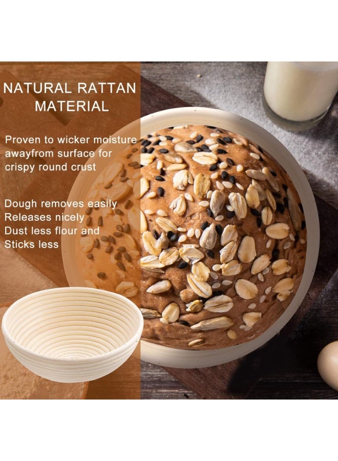 2-Pack Oval Banneton Proofing Basket, 25*15*8CM Natural Rattan Bread Dough Proofing Bowl for Artisan Sourdough Baking (Without Lined） - Image 4