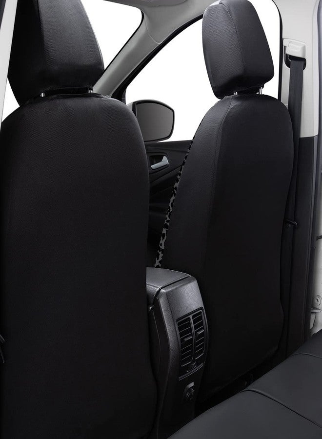 Flying Banner flyingbanner car seat Covers Faux Leather Waterproof Easy Clean Easy Installation (Leopard Gray Velvet Black, 2 Fronts) - Image 3