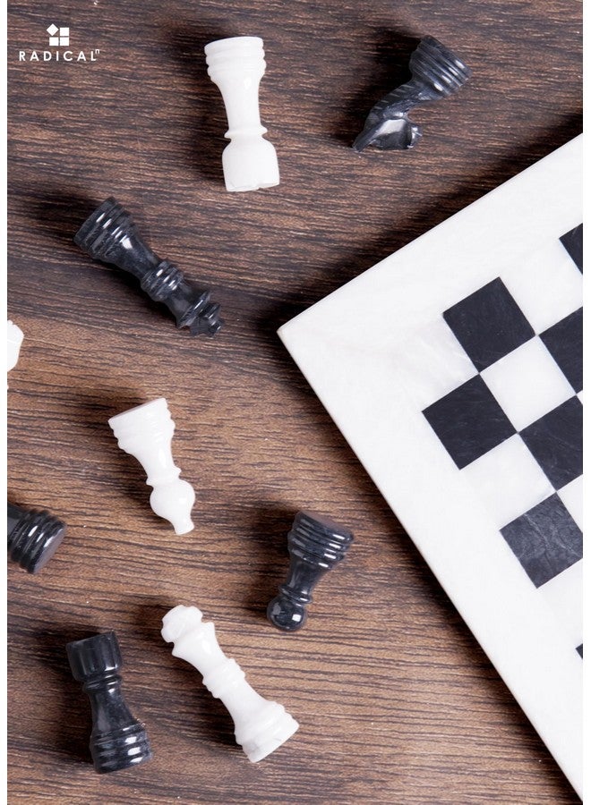 Radicaln Marble Chess Set 12 Inches White and Black Handmade Chess Sets for Games for Adults - 1 Chess Board & 32 Chess Pieces 2 Player Games - Travel Chess Board Game - Image 3
